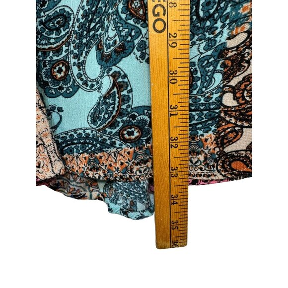 Umgee Womens Patchwork Pattern Long Sleeve Shirt Dress Size S Multicolor Flowy - Picture 6 of 11